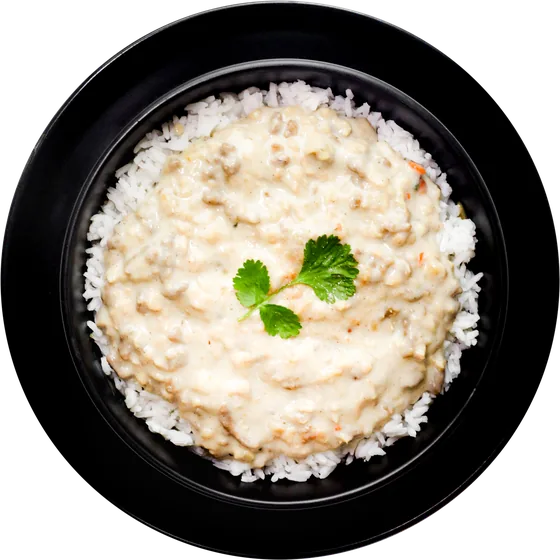 A bowl of Chicken A La King